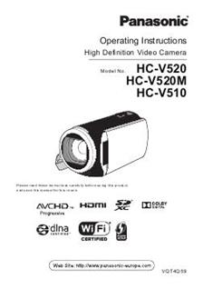 Panasonic HC-V510 manual. Camera Instructions.